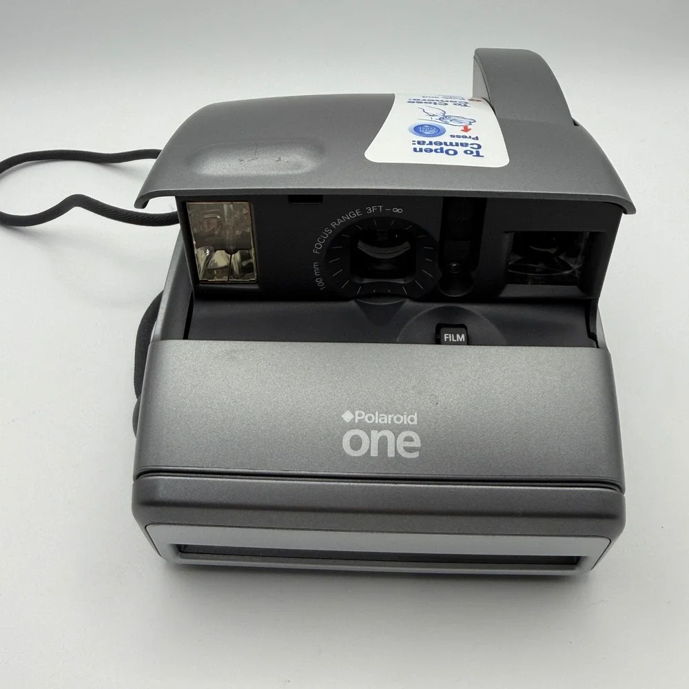 Polaroid One Instant Film Camera‎ Silver Folding 600 Series Untested